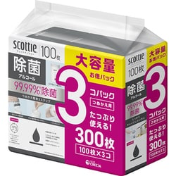スコッティ ウェット 除菌 アルコール 100枚 つめかえ用 3コパック