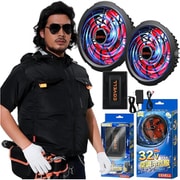 空調冷風服フルセット(フード付フルハーネス対応ブラック 4Lサイズ 半袖+32Vバッテリー&ファンセット) 2025年モデル G2-black-4L32