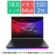 ゲーミングノートPC/ROG Strix SCAR 18 G835LX/18型/Core Ultra 9 275HX/GeForce RTX 5090/メモリ 64GB/SSD 2TB/Windows 11 Home/オフブラック AniMe Vision G835LX-U9R5090
