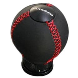 レザーシフトノブ 球形状/本革 レッドステッチ AT車（ストレート式）プッシュ式 6G/7G A1350B-03