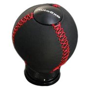 レザーシフトノブ 球形状/本革 レッドステッチ AT車（ストレート式）プッシュ式 6G/7G A1350B-03