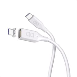 マグネットシリコンケーブル USB-C to USB-C 0.5m PD100W対応 ホワイト CIO-SLMG-CC05-WH