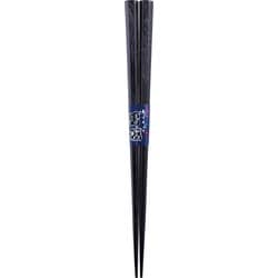 男箸 一半八角先角箸 黒 24cm 漆塗り 先角