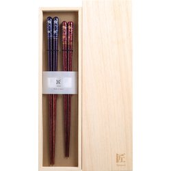 匠桐箱2膳入ギフト箸 天丸花筏 23cm・21cm 日本製 食洗機可