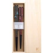 匠桐箱2膳入ギフト箸 貝霧氷 23cm・21cm 箸先漆塗り 日本製