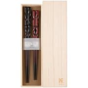 匠桐箱2膳入ギフト箸 漆彫弁慶 23cm・21cm 漆塗り 日本製