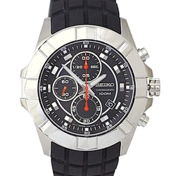 クロノグラフ クォーツ SS ラバー100M BK メンズ 並行輸入品 1年保証 SNDD73P2