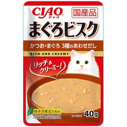 CIAO まぐろビスク かつお・まぐろ 3種のあわせだし スープタイプ 40g [キャットフード]