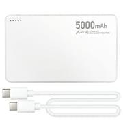 モバイルバッテリー 5000mAh 準固体リチウムイオン ホワイト MB-SS5000 WH