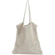 10-00-01280 cache cache カシュカシュ ラメ糸編みトートバッグ トートバッグ シルバー cache01280
