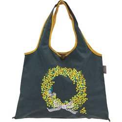DJS-004 DESIGNERS JAPAN 刺繍トートバッグ バッグ ミモザのリース djsbag