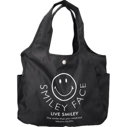 STPC-01 SMILEY FACE ショッピングトート トートバッグ ブラック stpc01