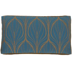 クッションカバー 55×30cm ピウマリネ ブルーグリーン 洗える LL1106_07BG