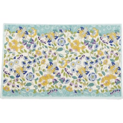 キッチンマット 50×80cm ガーデンナチュール ブルーグリーン ミントン MINTON すべり止め 洗える 抗菌防臭 FT1230_13BG