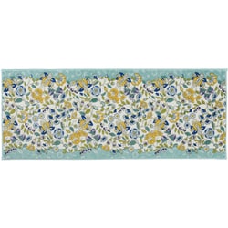 キッチンマット 50×150cm ガーデンナチュール ブルーグリーン ミントン MINTON すべり止め 洗える 抗菌防臭 FT1230_20BG