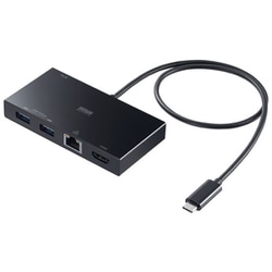 USB Type-C ドッキングステーション PD88W USB Type-C×1/USB A×3/HDMI×1/LAN 4K/30Hz対応 ケーブル長50cm 5Gbps対応 ブラック USB-DKM10BK