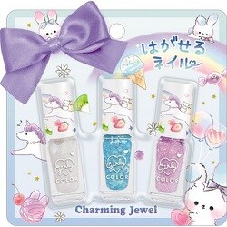116870 はがせるネイル 3本組 パープルリボン
