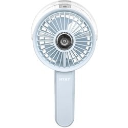 ハンディファン ミストファン 携帯扇風機 折り畳み 3段階風量調節 首掛け ストラップ付き FOLDING MIST FAN BLUE