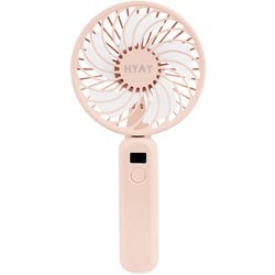 ハンディファン 携帯扇風機 3段階風量調節 モニター表示 FOLDING MONITOR FAN PINK