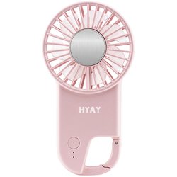 ハンディファン 携帯扇風機 冷却プレート 3段階風量調節 カラビナフック仕様 COOLING SLIM HOOK FAN PINK