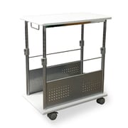 上下昇降 パソコンワゴン L字デスク 白木目 PJC-7201-WH