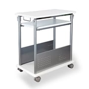 2段式 上下昇降 パソコンワゴン L字デスク 白木目 PJC-7202-WH