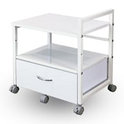 引出し付き デスク下収納可能 プリンターワゴン 白木目 PJC-7002-WH