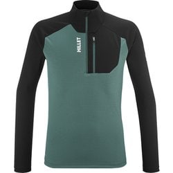 カメット ジップTシャツ ロングスリーブ メンズ カットソー BOTTLE/BLACK（N9300） XSサイズ（日本：Sサイズ） MIV10454