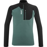 カメット ジップTシャツ ロングスリーブ メンズ カットソー BOTTLE/BLACK(N9300) Lサイズ(日本:XLサイズ) MIV10454
