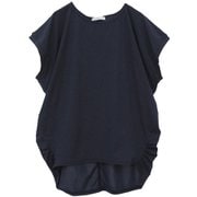 ライトプライムドレープトップス レディース フィットネス ヨガ シャツ トップネイビー(03) B1952TUB037