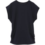 Ecoco エココフレンチスリーブ レディース フィットネス ヨガ シャツ ネイビー(03) サイズ0(S-Mサイズ) B1952JUB023