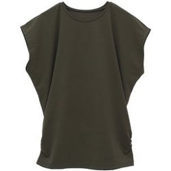 Ecoco エココフレンチスリーブ レディース フィットネス ヨガ シャツ カーキ（02） サイズ1（M-Lサイズ） B1952JUB023