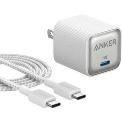 Anker Nano Charger （35W） with USB-C ＆ USB-C ケーブル ホワイト B2339N21