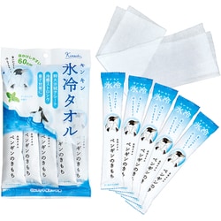 冷感汗拭きタオル キモチ 氷冷タオル ペンギン 5個入り