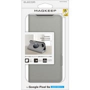 Google Pixel 9a用 ケース レザー カバー 手帳型 マグネット フラップ 衝撃吸収 磁力装着ワイヤレス充電対応 スタンド機能付 MAGKEEP グレージュ PM-P251PLFMGGB