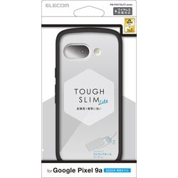 Google Pixel 9a用 ケース ハイブリッド カバー 衝撃吸収 軽量 薄型 カメラレンズ保護設計 ワイヤレス充電可 ストラップホール付 ストラップホールシート付 TOUGH SLIM LITE ブラック PM-P251TSLFCBK