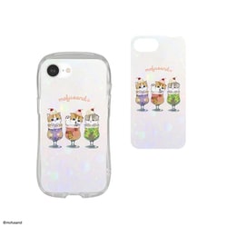 iPhone 16e用 クリスタルクリアケース mofusand クリームソーダにゃん MOFU-78B