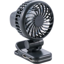 小型 扇風機 2way（卓上/クリップ） USB Type-C 充電式 3段階風量調節 角度調節 卓上扇風機 グレー FAN-U253GY