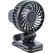 小型 扇風機 2way(卓上/クリップ) USB Type-C 充電式 3段階風量調節 角度調節 卓上扇風機 グレー FAN-U253GY