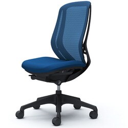 【完成品】 Sylphy（シルフィ） ミディアムブルー【ハイバック メッシュタイプ 肘なし ブラックボディ 樹脂脚 ナイロンキャスター】 C635XR FMP3
