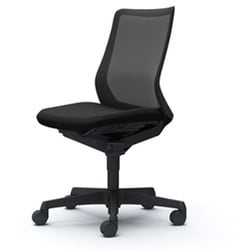 【完成品】 Fluent（フルーエント） ブラック【ローバック 肘なし ナイロンキャスター】 CB31ZR FKA1