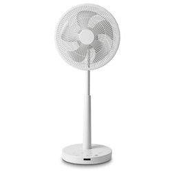 音声操作サーキュレーター扇風機 ポチタマ扇 DCモーター 30cm5枚羽根 温度センサー リモコン付 ホワイト SF-V251（W）