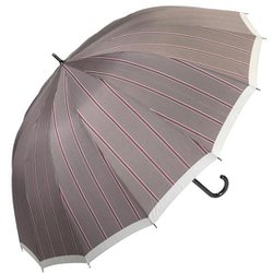 長傘 65cm メンズ 16本骨傘 ドットラインストライプ/M T65-2522 16ponmen65