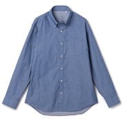 スーツ屋の仕立てたカジュアルシャツ デニムライク ボタンダウンシャツ（ブルー/M） 5SLWSH4