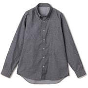 スーツ屋の仕立てたカジュアルシャツ デニムライク ボタンダウンシャツ（グレー/M） 5SLWSH4