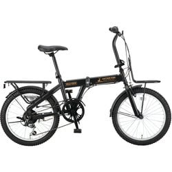 折りたたみ自転車 ワイルドクルー FDB206 20インチ 外装6段変速 前後泥除け標準装備 マットブラック YG-1544