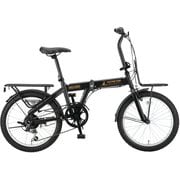 折りたたみ自転車 ワイルドクルー FDB206 20インチ 外装6段変速 前後泥除け標準装備 マットブラック YG-1544
