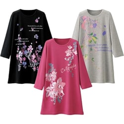 961390005 吸水速乾プリント7分袖Tシャツ3色組 4Lサイズ 3P fr961390