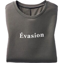 961772005 大人の程ゆるシルエットロゴTシャツ Lサイズ チャコール fr961772