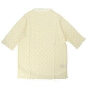 GCS0738 ストレッチレース5分袖プルオーバー Lサイズ アイボリー gllacepullover